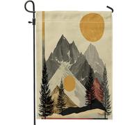 Bandiere da giardino panoramiche vintage 30,5 x 45,7 cm su entrambi i lati per la decorazione esterna, bandiera estetica della natura paesaggistica, bandiera in tela per cortile, paesaggi freschi