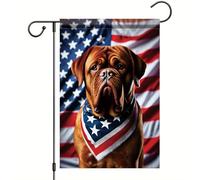 Bandiere Da Giardino Patriotic 4Th Of July Dogue De Bordeaux American Bandieradacortile Resistente Intemperie Outdoor Bandiera Premium Pride Flag Per Prato Portico Celebrazioni 30X45Cm