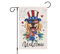 Bandiere Da Giardino Patriotic Golden Retriever 4Th Of July For Memorial Independence Day Bandieradacortile Resistente Dissolvenza Outdoor Bandiera Premium Pride Flag Per Bar Portico 30X45Cm