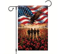 Bandiere Da Giardino Patriotic Memorial Day 4Th Of July Independence Day Eagle Poppy American Veteran Soldier Bandieradacortile Intemperie Bandiera Premium Bandiera Decorativa Per Bar 30X45Cm
