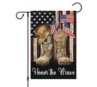 Bandiere Da Giardino Patriotic Memorial Day Boots Honor The Brave Independence Day American Veterans Outdoor Bandiera Dissolvenza Pride Flag Durevole Bandiera Decorativa Per Prato Bar 30X45Cm