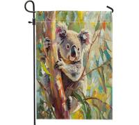 Bandiere da giardino per animali domestici con koala, 30,5 x 45,7 cm, per esterni, pittura a olio, bandiera verticale standard in lino per casa, animali, cortile, cortile, prato, decorazione per