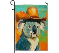 Bandiere da giardino per animali domestici divertenti koala, 30,5 x 45,7 cm, double face, decorazione esterna, pittura a olio, bandiera colorata per casa, animali da esterno, piccola bandiera per