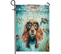 Bandiere da giardino per cani, 30,5 x 45,7 cm, per esterni, divertenti cuccioli di animali domestici, bandiere verticali standard in lino per casa, cortile, cortile, prato, decorazione per esterni