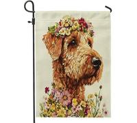 Bandiere da giardino per cani Airedale Terrier, 30,5 x 45,7 cm, double face, decorative esterne, belle bandiere in tela per la casa, bandiere primaverili in iuta per animali domestici, per esterni