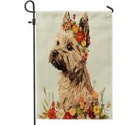 Bandiere da giardino per cani Cairn Terrier, 30,5 x 45,7 cm, double face, decorative esterne, belle bandiere in tela per la casa, bandiere primaverili in iuta per animali domestici, per esterni