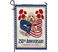 Bandiere da giardino per cani Cockapoo per il 250° anniversario 30,5 x 45,7 cm, double face, per decorazione esterna, motivo 4 luglio Memorial Day, bandiera patriottica per esterni, piccola bandiera