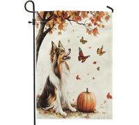 Bandiere da giardino per cani con acquarello ruvido, 30,5 x 45,7 cm, double face, per esterni, in acero autunnale, per animali domestici, verticale, per casa, cortile, cortile, prato, bandiere