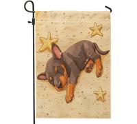 Bandiere da giardino per cani doberman, 30,5 x 45,7 cm, double face, per esterni, divertenti bandiere verticali in tela per la casa, per animali domestici, cortile, cortile, prato