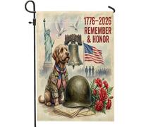 Bandiere da giardino per cani Labradoodle per il 250° anniversario, 30,5 x 45,7 cm, double face, per decorazione esterna, motivo 4 luglio Memorial Day, bandiera patriottica per esterni, piccola