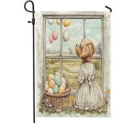 Bandiere da giardino per cani Spring Easter Lakeland Terrier, 30,5 x 45,7 cm, double face, per esterni, Victoria Country Puppy standard verticali in tela, bandiere per casa, fattoria, cortile, cortile