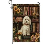 Bandiere da giardino per cani Spring Havanese, 30,5 x 45,7 cm, double face, per esterni, per libreria, motivo cuccioli, bandiera per casa, divertente animale domestico all'aperto, piccolo cortile