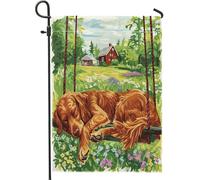 Bandiere da giardino per cani Spring Irish Setter 30,5 x 45,7 cm, double face, per esterni, altalena con cuccioli, bandiera standard per la casa, divertente bandiera per cortile cortile cortile prato