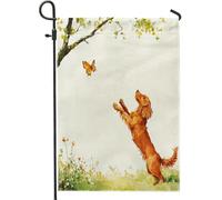Bandiere da giardino per cani Spring Irish Setter 30,5 x 45,7 cm, double face, per esterni, divertente cucciolo di animale, pittura a olio verticale standard su tela, bandiere per la casa, cortile