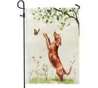 Bandiere da giardino per cani Spring Irish Setter 30,5 x 45,7 cm, double face, per esterni, divertenti cuccioli di animali, acquerello, standard verticali, bandiere per casa, cortile, cortile, prato