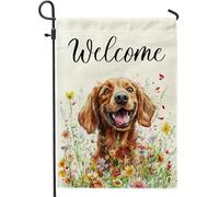 Bandiere da giardino per cani Spring Irish Setter 30,5 x 45,7 cm, double face, per esterni, divertenti cuccioli floreali acquerello, bandiere verticali standard per la casa, per animali domestici