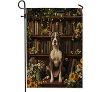 Bandiere da giardino per cani Spring Pitbull, 30,5 x 45,7 cm, double face, per decorazioni esterne, libreria, motivo cuccioli, bandiera per casa, divertente animale domestico all'aperto, piccolo