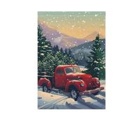 Bandiere da giardino per casa, camion con alberi di Natale in un paesaggio invernale innevato, striscioni stampa su entrambi i lati decorazione esterna per feste decorazione per feste 30,5 x 45,7 cm