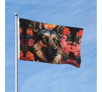 Bandiere da giardino per esterni, 3 x 5 cm, bandiera colorata con pastore tedesco, bandiera su entrambi i lati, per camera da letto e interni, bandiere leggere da cortile e bandiere per barche per