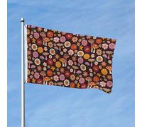 Bandiere da giardino per esterni, 3 x 5 cm, stile hippie anni '70, bandiera double-face retrò per camera da letto, interni, bandiere leggere da cortile e bandiere per barche per decorazioni esterne