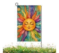 Bandiere da giardino per esterni,30 x 45 cm Stendardo Double Face Per Esterni Decorativo - Bandiera da giardino con viso di sole - Ideale Per Esterno Patio Portico Prato Terrazza Balcone Stile Fattori