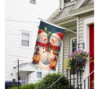 Bandiere da giardino per esterni, bandiera natalizia con pupazzo di neve, leggera, 3 x 5 cm, per camera da letto, interni, bandiere da cortile su entrambi i lati e bandiere per barche per decorazioni