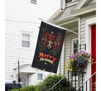 Bandiere da giardino per esterni, bandiera natalizia retrò con alce leggera, 7,6 x 12,7 cm, per camera da letto, interni, bandiere da cortile su entrambi i lati e bandiere per barche per decorazioni