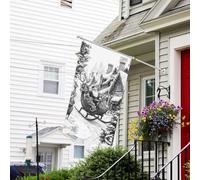 Bandiere da giardino per esterni, bandiera natalizia retrò con renna, leggera, 7,6 x 12,7 cm, per camera da letto, interni, bandiere da cortile su entrambi i lati e bandiere per barche per decorazioni