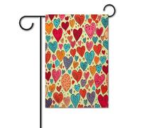 Bandiere da giardino per esterni, bandiere da giardino colorate con motivo a cuore, per decorazioni esterne, bandiere da giardino per tutte le stagioni