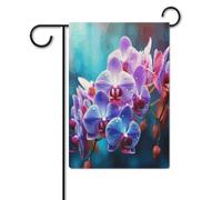 Bandiere da giardino per esterni, bandiere da giardino colorate con orchidee stampate, per decorazioni esterne, bandiere da giardino per tutte le stagioni