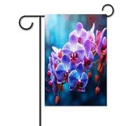 Bandiere da giardino per esterni, bandiere da giardino colorate con orchidee stampate, per decorazioni esterne, bandiere da giardino per tutte le stagioni