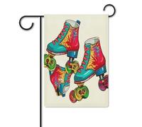 Bandiere da giardino per esterni, bandiere da giardino colorate con stampa di pattini a rotelle, per decorazioni esterne, bandiere da giardino per tutte le stagioni