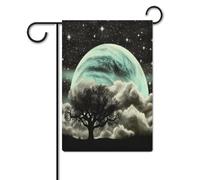 Bandiere da giardino per esterni, bandiere da giardino con stampa albero nero notte stellata, per decorazioni esterne, bandiere da giardino per tutte le stagioni