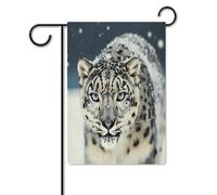Bandiere da giardino per esterni, bandiere da giardino con stampa leopardo delle nevi dagli occhi blu, per decorazioni esterne, bandiere da giardino per tutte le stagioni