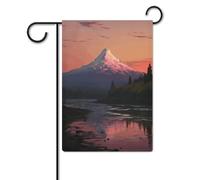 Bandiere da giardino per esterni, bandiere da giardino con stampa tramonto montagne lago, per decorazioni esterne, bandiere da giardino per tutte le stagioni