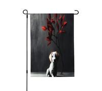 Bandiere da giardino per esterni - Bandiere vivaci da cortile con cane triste, perfette per Pasqua e decorazioni per esterni, bandiere primaverili per tutte le stagioni