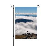 Bandiere da giardino per esterni che volano sopra le nuvole Bandiera da giardino 71 x 101 cm Doppia faccia Stagione Benvenuto Yard Bandiera da esterno piccole bandiere da giardino per patio Portico