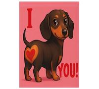 Bandiere da giardino per esterni, divertente, resistente alle intemperie, decorazioni autunnali per la casa, simpatico bassotto, San Valentino, 30,5 x 45,7 cm