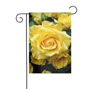 Bandiere da giardino per esterni Graziosa rosa gialla Fiore Bandiera da giardino 30,5 x 45,7 cm Double Face Stagionale Benvenuto Cortile Bandiera Esterna Piccole bandiere da giardino per Patio Portico