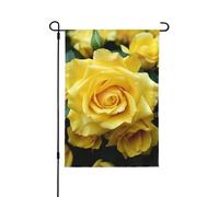 Bandiere da giardino per esterni Graziosa rosa gialla Fiore Bandiera da giardino 31,8 x 45,7 cm Double Face Stagionale Benvenuto Yard Bandiera da esterno piccole bandiere da giardino per patio Portico