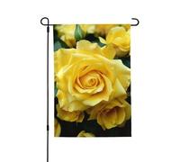 Bandiere da giardino per esterni Graziosa rosa gialla Fiore Bandiera da giardino 71 x 101 cm Doppia faccia Stagione Benvenuto Cortile Bandiera Esterna Piccole bandiere da giardino per Patio Portico
