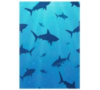 Bandiere da giardino per esterni, graziose, double face, per casa, prato, patio, cortile, decorazioni con squali blu mare, 71 x 101,6 cm