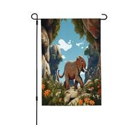 Bandiere da giardino per esterni, motivo elefante disegnato a mano, vivaci bandiere da cortile, perfette per Pasqua e decorazioni per esterni, bandiere primaverili per tutte le stagioni