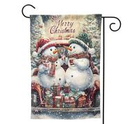 Bandiere da giardino per esterni, motivo pupazzo di neve, per esterni, 71 x 101 cm, morbida e leggera, per camera da letto, interni, senza pieghe, su entrambi i lati, per decorazioni esterne