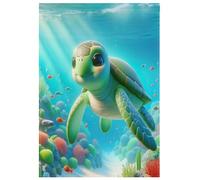 Bandiere da giardino per esterni Personalizzate Double Sided Yard Flag Cute Sea Turtle Teal Outdoor Decorazioni natalizie 30,5 x 45,7 cm