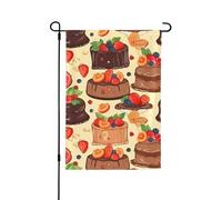 Bandiere da giardino per esterni torte di frutta bandiera da giardino 71,1 x 101,6 cm doppia faccia stagionale cortile di benvenuto bandiera esterna piccole bandiere da giardino per patio portico