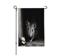 Bandiere da giardino per esterni - Un topo nel buio vivaci bandiere da cortile, perfette per Pasqua e decorazioni per esterni, bandiere primaverili per tutte le stagioni