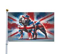 Bandiere Da Giardino Per Esterno | 150 x 90 cm Ornamento Artistico Resistente alle Intemperie - Bandiera Da Cortile A Tema Patriottismo Con Bulldog - Per Prato Portico Casa Anteriore Passaggio Evento