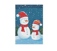 Bandiere da giardino per la casa, due piccoli pupazzi di neve, striscioni a doppia faccia per esterni decorazione per cortile festival decorazione vacanza 30,5 x 45,7 cm