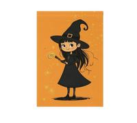 Bandiere da giardino per la casa, strega magica di Halloween, striscioni stampa su entrambi i lati per esterni decorazione da cortile stagionale all'aperto piccola decorazione in iuta 30,5 x 45,7 cm